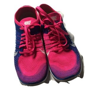 Nike Free 4.0 Low Flyknit Running Shoes Sneakers Size 10.5 631050-600‎